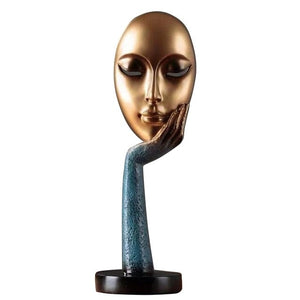 Modern Abstract Human Face Art Statue