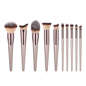 Champagne makeup brushes set