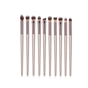 Champagne makeup brushes set