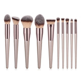 Champagne makeup brushes set