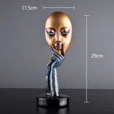 Modern Abstract Human Face Art Statue