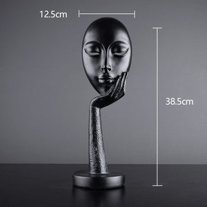 Modern Abstract Human Face Art Statue