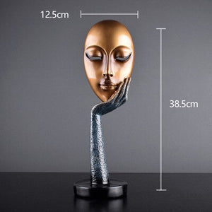 Modern Abstract Human Face Art Statue