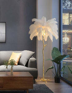 Nordic LED Ostrich Feather Floor Lamp