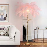 Nordic LED Ostrich Feather Floor Lamp