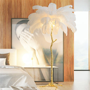 Nordic LED Ostrich Feather Floor Lamp