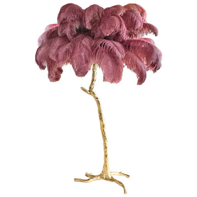 Nordic LED Ostrich Feather Floor Lamp