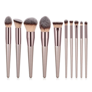 Champagne makeup brushes set