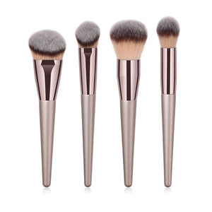 Champagne makeup brushes set