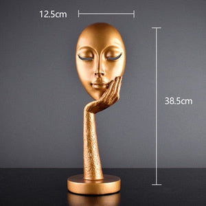 Modern Abstract Human Face Art Statue